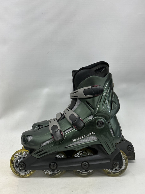Vist Large View of Product Image Which is Used Rollerblade VIABLADE HWY 7 Senior Roller Quad Skates Dark Green Senior 8.5