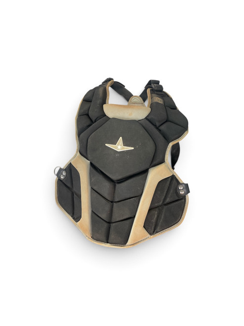 Vist Large View of Product Image Which is Used All Star CHEST PROTECTOR 9 - 12 Catchers Chest Protector Black Junior