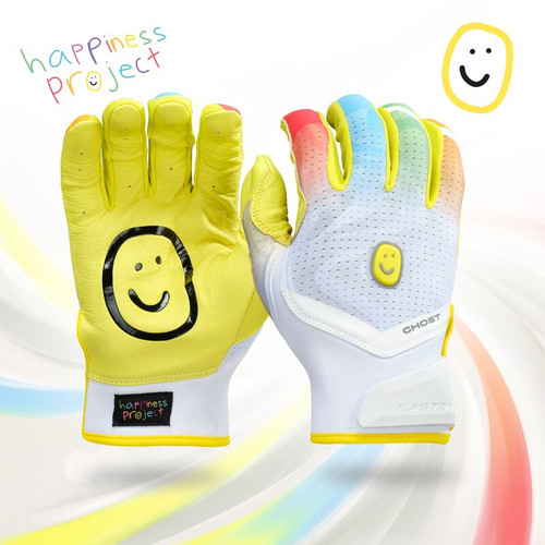 Vist Large View of Product Image Which is New Easton Ghost Ethos Happiness Project Fastpitch Batting Gloves, White, Girl's M