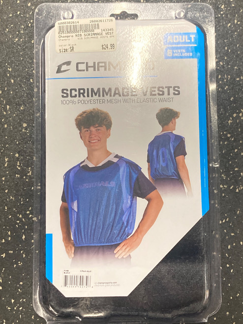 Vist Large View of Product Image Which is Used Champro NIB SCRIMMAGE VESTS 6PK Soccer Top Adt Black Senior