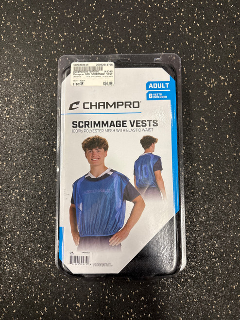 Vist Large View of Product Image Which is Used Champro NIB SCRIMMAGE VESTS 6PK Soccer Top Adt Black Senior