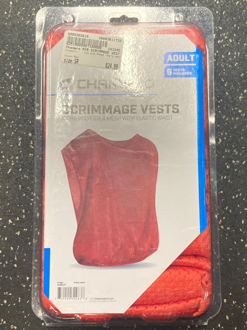 Vist Large View of Product Image Which is Used Champro NIB SCRIMMAGE VESTS 6PK Soccer Top Adt Red Senior