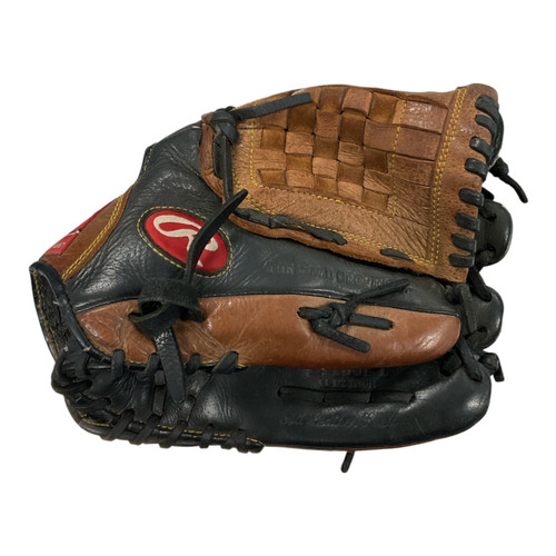 Vist Large View of Product Image Which is Used Rawlings PREMIUM SERIES BB/SB Glove RH Throw Black 11 1/2"