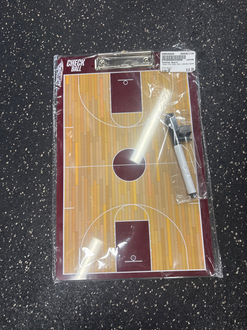 Vist Large View of Product Image Which is Used NIW CHECK BALL COACHES BOARD Basketball Other Brown Senior