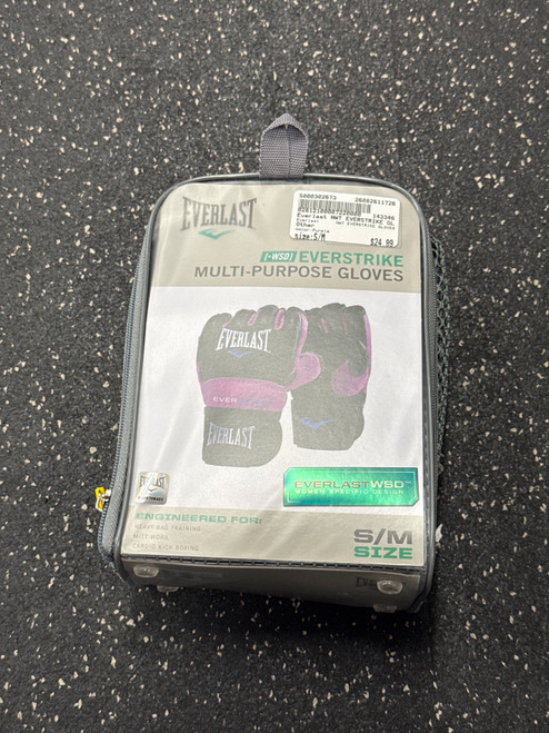 Vist Large View of Product Image Which is Used Everlast NWT EVERSTRIKE GLOVES Heavy Bag Gloves Purple S/M
