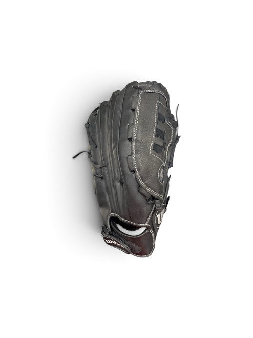 Vist Large View of Product Image Which is Used Wilson A360 BB/SB Glove RH Throw Black 14"