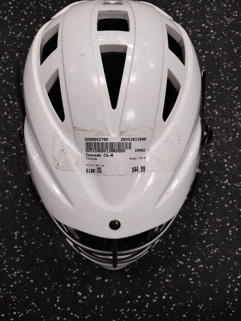 Vist Large View of Product Image Which is Used Cascade CS-R Lacrosse Helmet White One Size