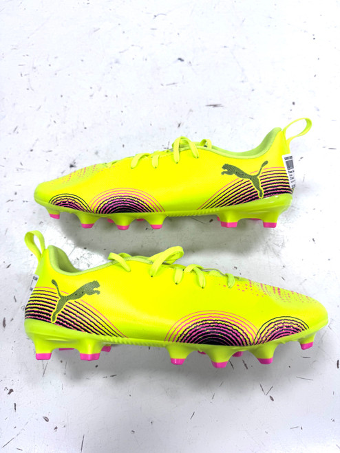 Vist Large View of Product Image Which is Used Puma Soccer Cleats Neon Green Senior 6