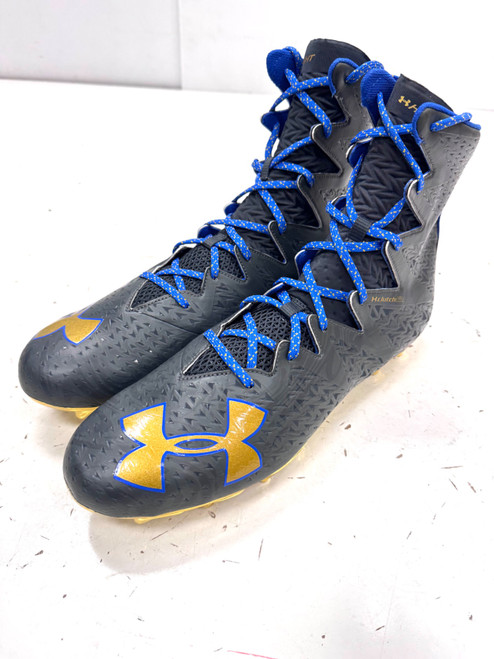 Vist Large View of Product Image Which is Used Under Armour Adult FB Cleats Grey Senior 15