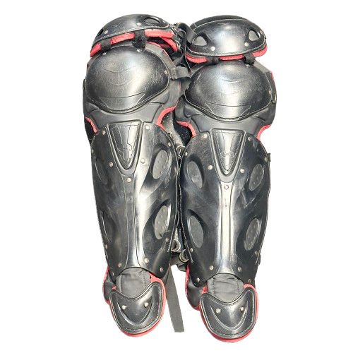 Vist Large View of Product Image Which is Used Under Armour CLUTCH FIT Catchers Leg Guards Black Adult