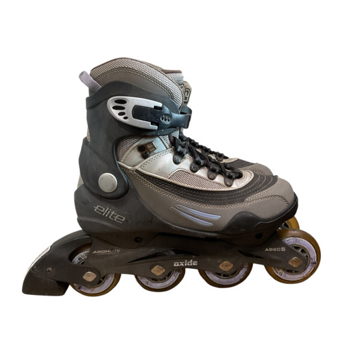 Vist Large View of Product Image Which is Used OXIDE ELITE SZ 8 Senior Rec Fitness Skates Grey Senior 8