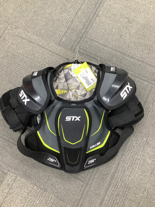 Vist Large View of Product Image Which is Used STX STALLION 200+ Lacrosse Shoulder Pads Black MD