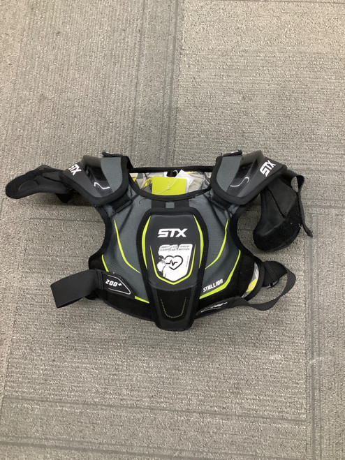 Vist Large View of Product Image Which is Used STX STALLION 200+ Lacrosse Shoulder Pads Black SM
