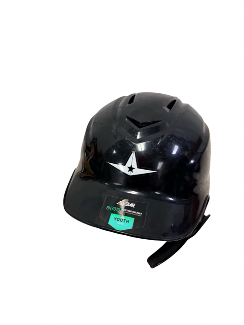 Vist Large View of Product Image Which is Used All Star BH3010 5 7/8 - 6 3/4 Youth Batting Helmet w/ Jaw Guard Black