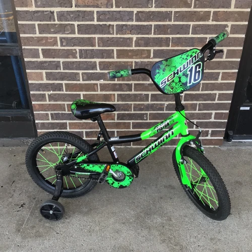 Vist Large View of Product Image Which is Used Schwinn PISTON 16 BMX Bike Boys Green 16"