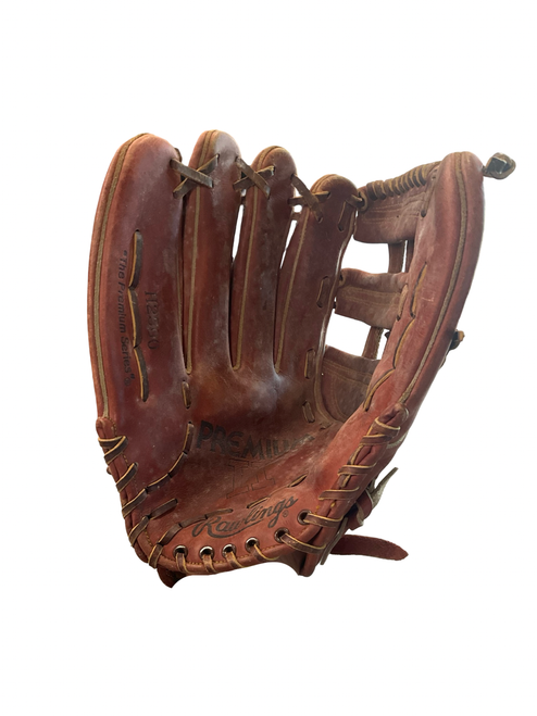 Vist Large View of Product Image Which is Used Rawlings PREMIUM BB/SB Glove RH Throw Brown 13"