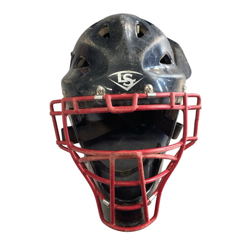 Vist Large View of Product Image Which is Used Louisville Slugger HELMET W/MASK Catchers Helmet w/Mask Black SM