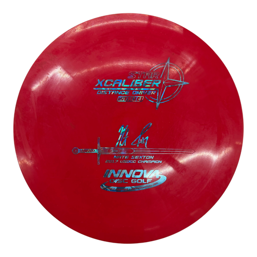Vist Large View of Product Image Which is Used Innova STAR XCALIBER Disc Golf Driver Red 173g