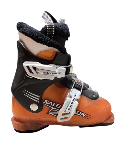 Vist Large View of Product Image Which is Used Salomon T2 Boys DH Ski Boot Orange 190 MP - Y12