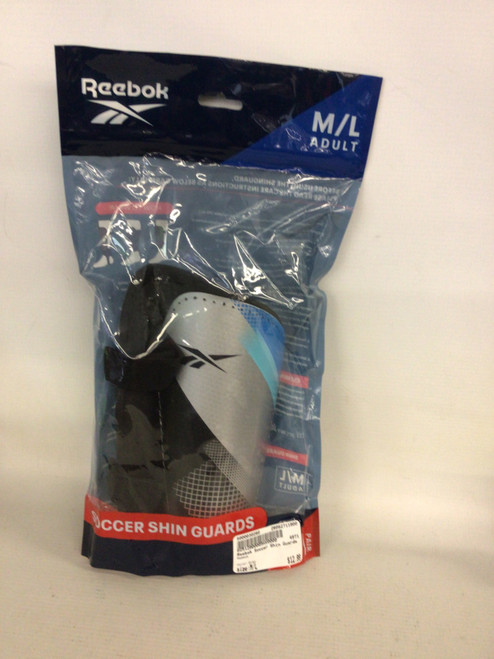 Vist Large View of Product Image Which is Used Reebok Soccer Shin Guards Adult Grey M/L
