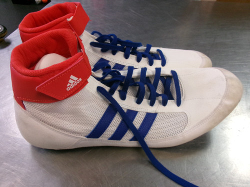 Vist Large View of Product Image Which is Used Adidas HVC USA Wrestling Shoes White Senior 13