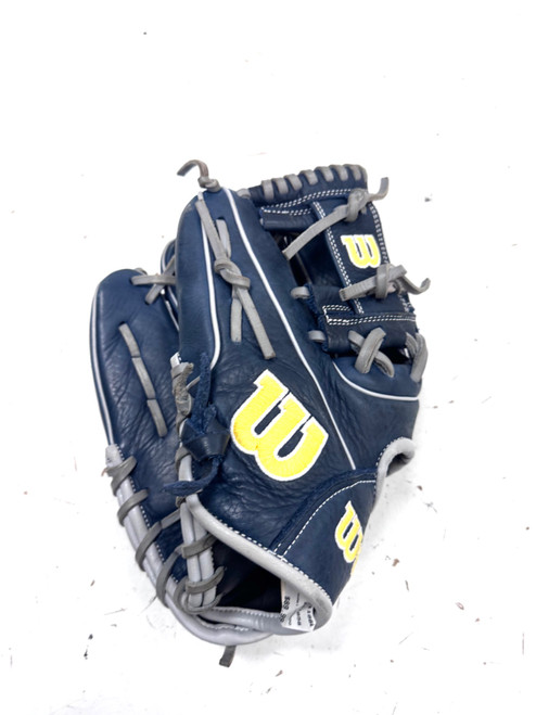 Vist Large View of Product Image Which is Used Wilson A1000 BB/SB Glove LH Throw Navy Blue 11 1/2"