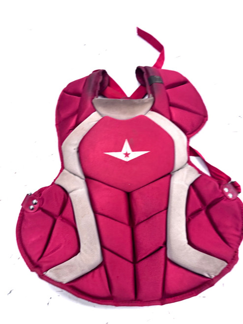 Vist Large View of Product Image Which is Used All Star CPCC1216 AGE 12-16 Catchers Chest Protector Red Intermed