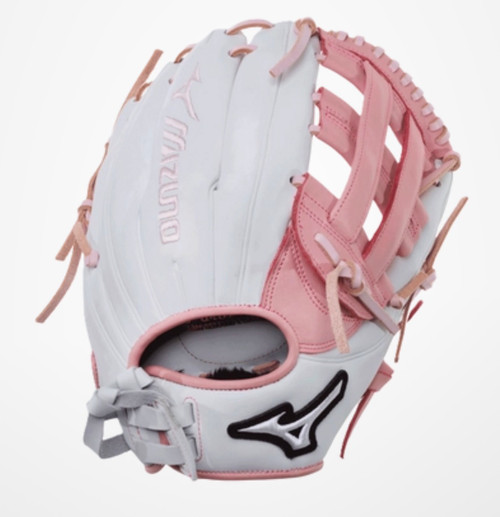 Vist Large View of Product Image Which is New MIZUNO MVP PRIME 12IN RHT PINK/WHITE SOFTBALL GLOVE