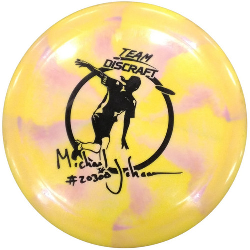 Vist Large View of Product Image Which is Used Discraft MICHAEL JOHANSEN TOUR SERIES Disc Golf Driver Yellow 174g