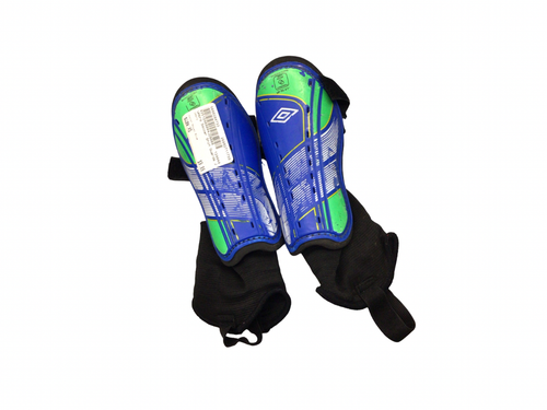 Vist Large View of Product Image Which is Used Umbro Soccer Shin Guards Junior Royal Blue XS