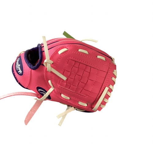 Vist Large View of Product Image Which is Used Rawlings PLAYERS SERIES BB/SB Glove RH Throw Pink 9"