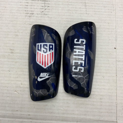 Vist Large View of Product Image Which is Used Nike Soccer Shin Guards Adult Navy Blue LG