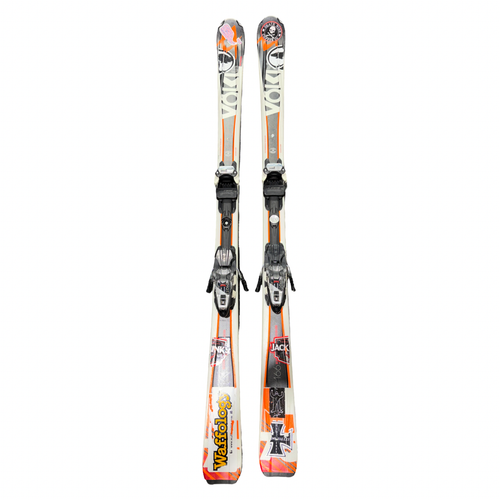 Vist Large View of Product Image Which is Used Volkl RIDE THE MOUNTAIN Mens DH Ski/Binding Orange And White 166 cm