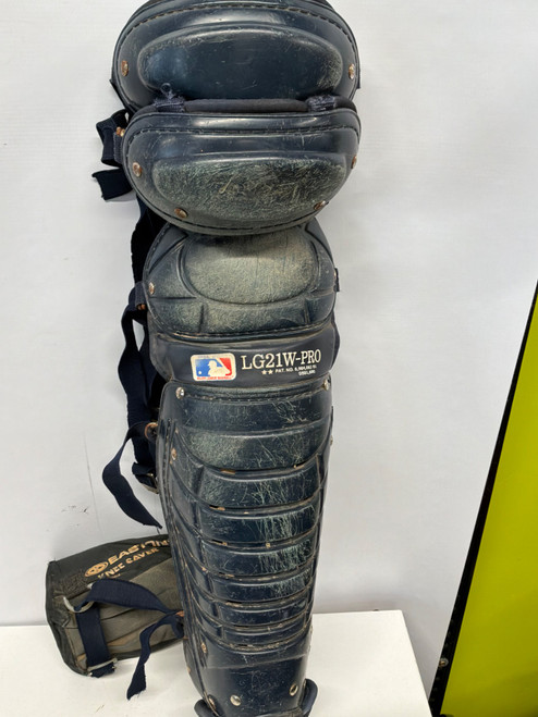 Vist Large View of Product Image Which is Used LG21W-PRO Catchers Leg Guards Navy Blue Adult