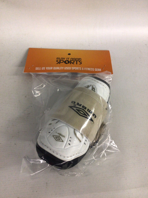 Vist Large View of Product Image Which is Used Umbro Soccer Shin Guards Youth White SM
