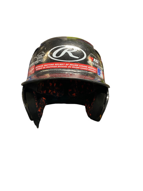 Vist Large View of Product Image Which is Used Rawlings BLACK Batting Helmet No Mask Black One Size