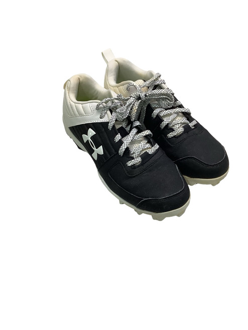 Vist Large View of Product Image Which is Used Under Armour LEADOFF BLK/WHT BB CLEATS BB/SB Cleats Black And White Senior 6.5