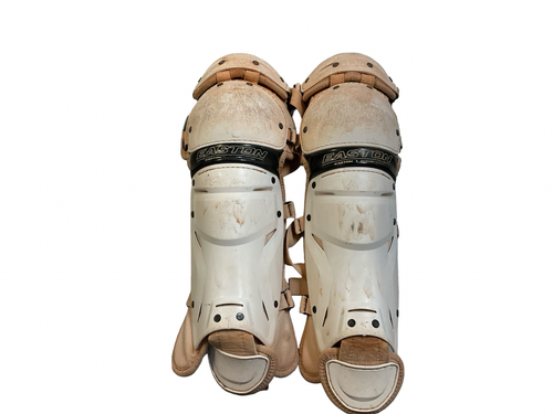 Vist Large View of Product Image Which is Used Easton JEN SCHRO LEG GUARDS Catchers Leg Guards White Intermed