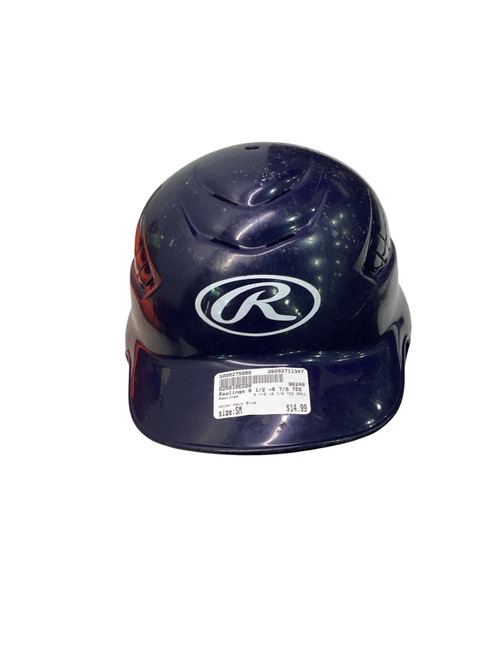 Vist Large View of Product Image Which is Used Rawlings 6 1/2 -6 7/8 TEE BALL Batting Helmet No Mask Navy Blue SM