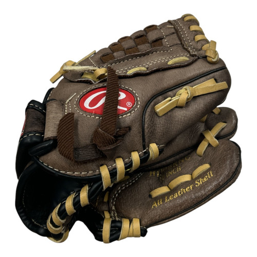 Vist Large View of Product Image Which is Used Rawlings H100BRNC RHT GLOVE BB/SB Glove RH Throw Brown 10"