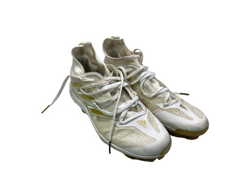Vist Large View of Product Image Which is Used Adidas ADIZER0 BB/SB Cleats White Senior 10.5