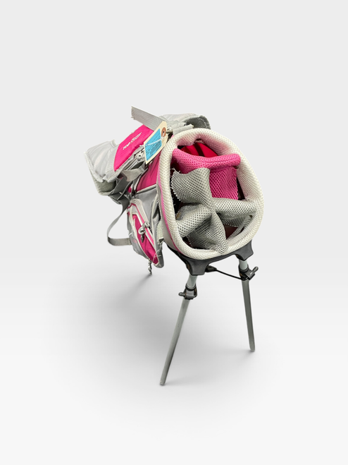 Vist Large View of Product Image Which is Used Top Flite JUNIOR STAND BAG Jr Stand Bag Grey And Pink