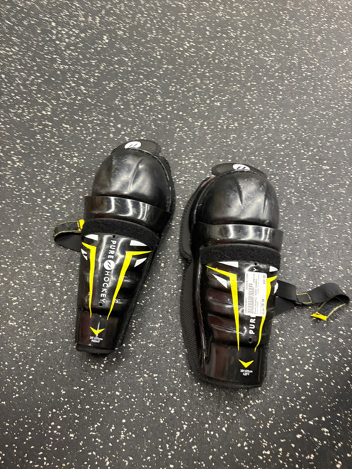 Vist Large View of Product Image Which is Used Pure Hockey SHIN GUARDS Junior Shin Guards Black 10"
