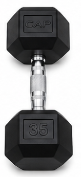 Vist Large View of Product Image Which is New RUBBER DUMBBELL 35 LB