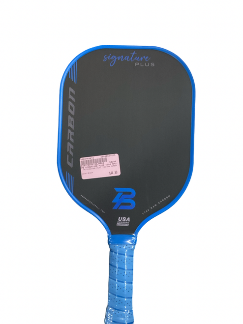 Vist Large View of Product Image Which is Used PB SIGNATURE PLUS T700 RAW CARBON Pickleball Racquet Black