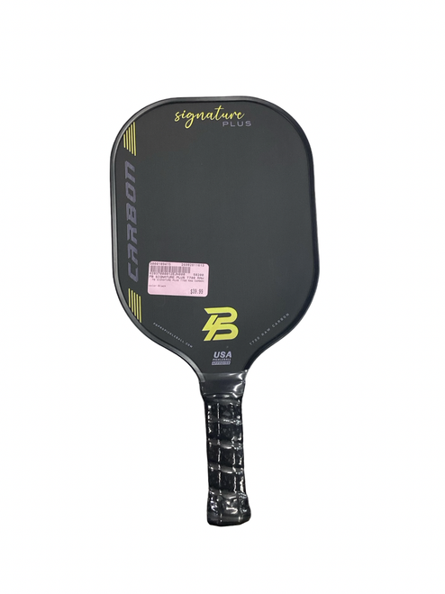Vist Large View of Product Image Which is Used PB SIGNATURE PLUS T700 RAW CARBON Pickleball Racquet Black