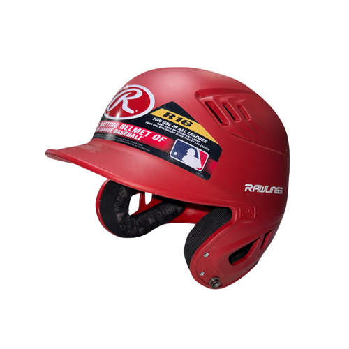 Vist Large View of Product Image Which is Used Rawlings 6 3/8 - 7 1/8 Batting Helmet No Mask Red SM