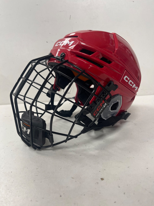 Vist Large View of Product Image Which is Used CCM TACKS 720 NO CSA Helmet Cage Combo Red SM