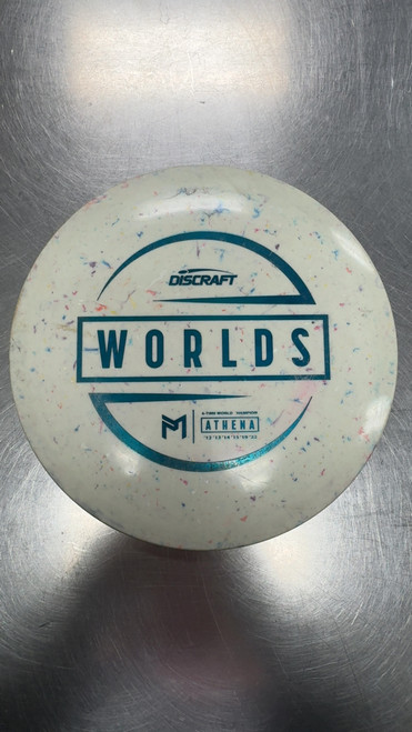 Vist Large View of Product Image Which is Used Discraft PM WORLDS ATHENA Disc Golf Driver White