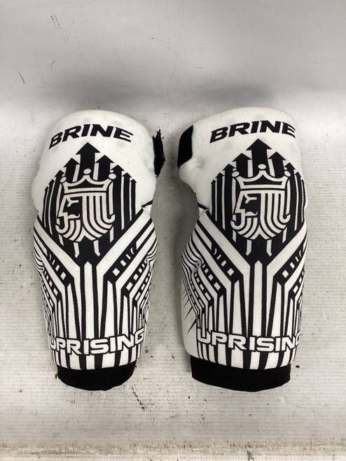 Vist Large View of Product Image Which is Used Brine UPRISING Lacrosse Arm Pads/Guards White MD